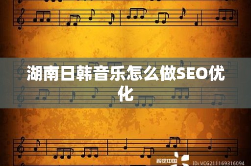 湖南日韩音乐怎么做SEO优化