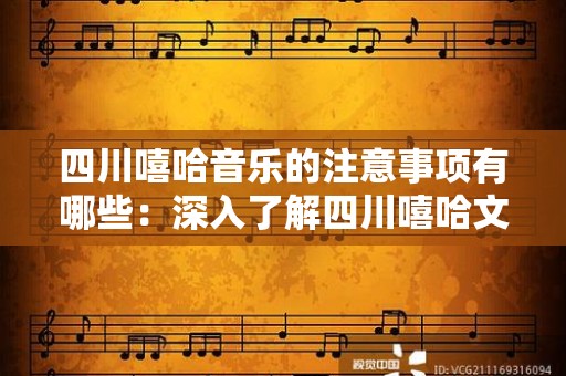 四川嘻哈音乐的注意事项有哪些：深入了解四川嘻哈文化的要素