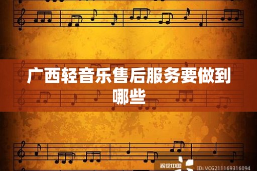 广西轻音乐售后服务要做到哪些
