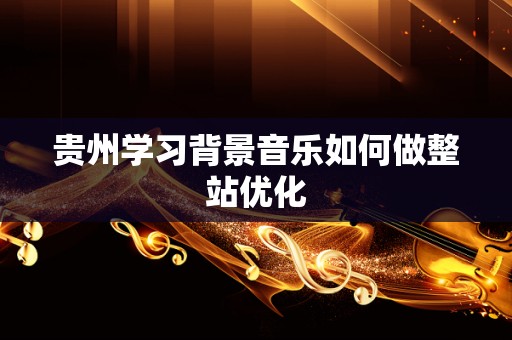 贵州学习背景音乐如何做整站优化